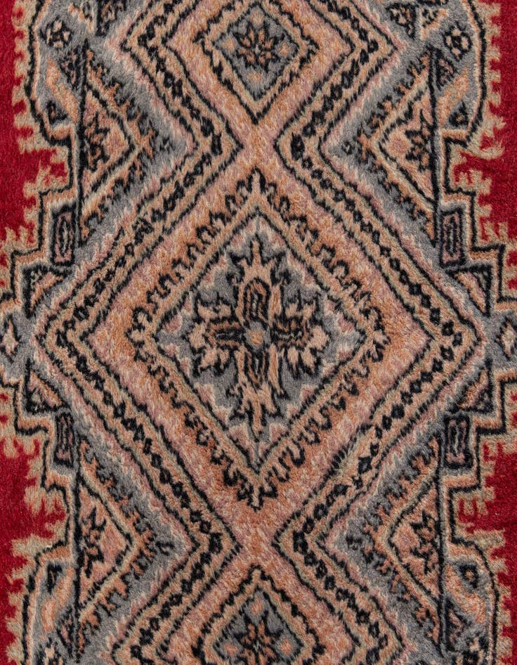 Detail image of  4' 3 x 6'  Hand Knotted Bokhara Oriental Wool Rug
