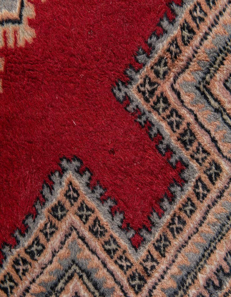Detail image of  4' 3 x 6'  Hand Knotted Bokhara Oriental Wool Rug