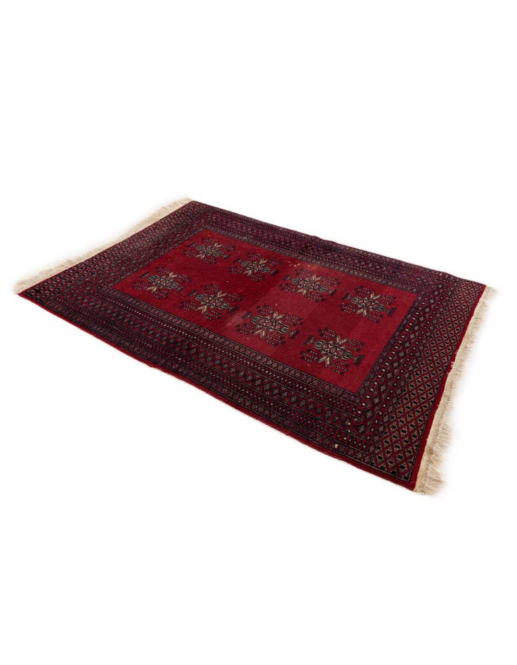 Detail image of  3' 1 x 4' 4  Hand Knotted Bokhara Oriental Wool Rug