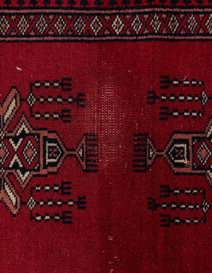 Detail image of  3' 1 x 4' 4  Hand Knotted Bokhara Oriental Wool Rug