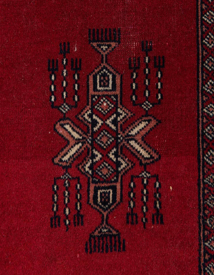 Detail image of  3' 1 x 4' 4  Hand Knotted Bokhara Oriental Wool Rug