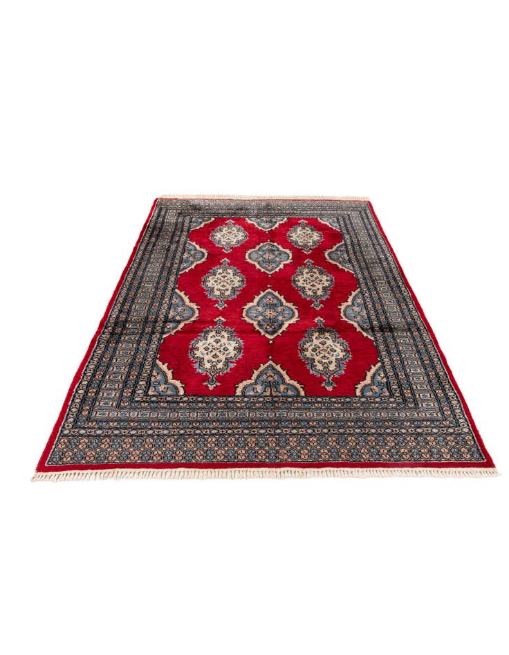 Detail image of  4' 2 x 6' 1  Hand Knotted Bokhara Oriental Rug