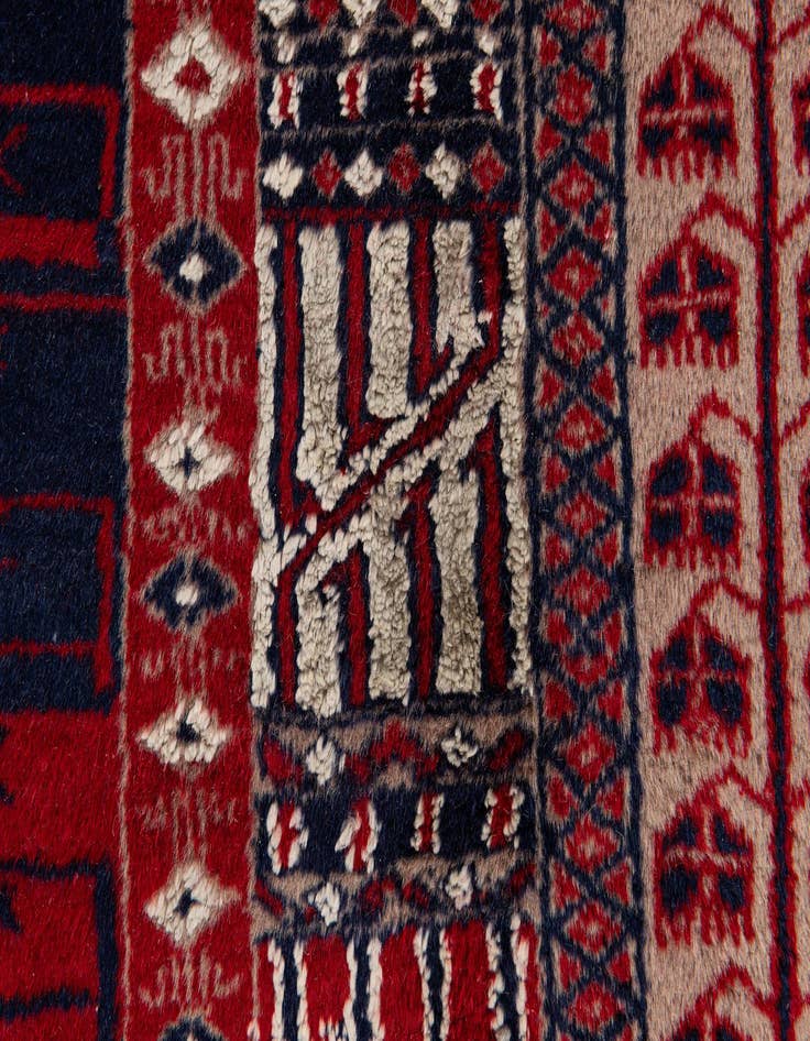 Detail image of  4' 2 x 6' 2  Hand Knotted Bokhara Oriental Rug