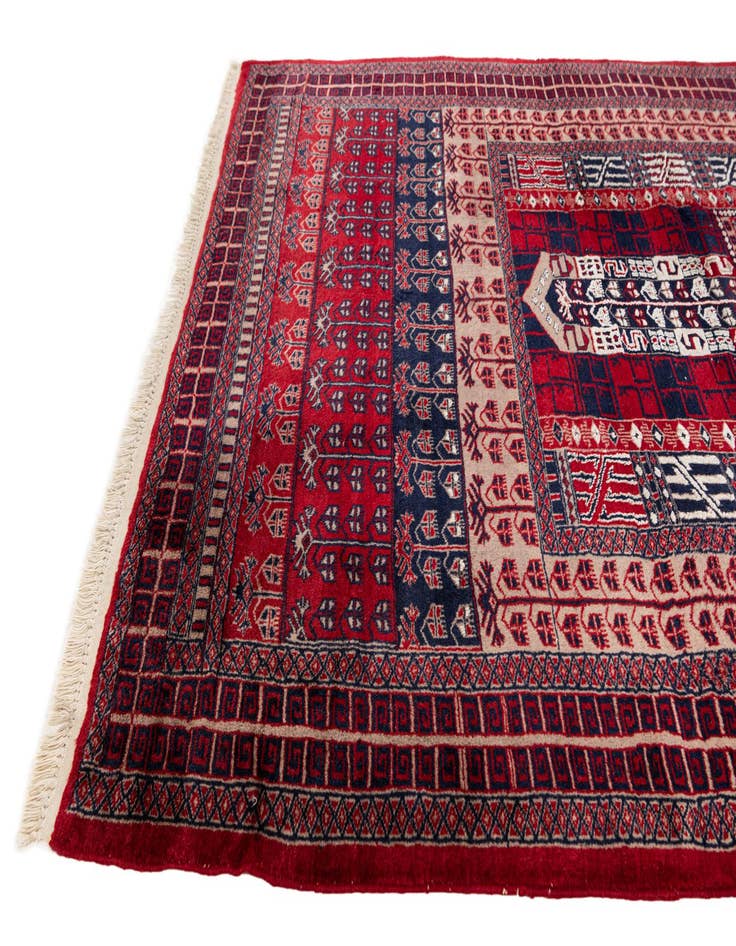 Detail image of  4' 2 x 6' 2  Hand Knotted Bokhara Oriental Rug