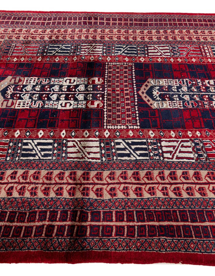 Detail image of  4' 2 x 6' 2  Hand Knotted Bokhara Oriental Rug