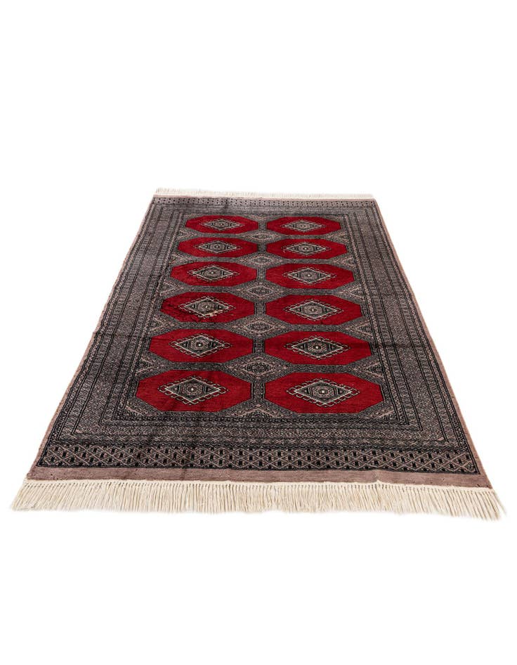 Detail image of  4' 2 x 5' 11  Hand Knotted Bokhara Oriental Wool Rug