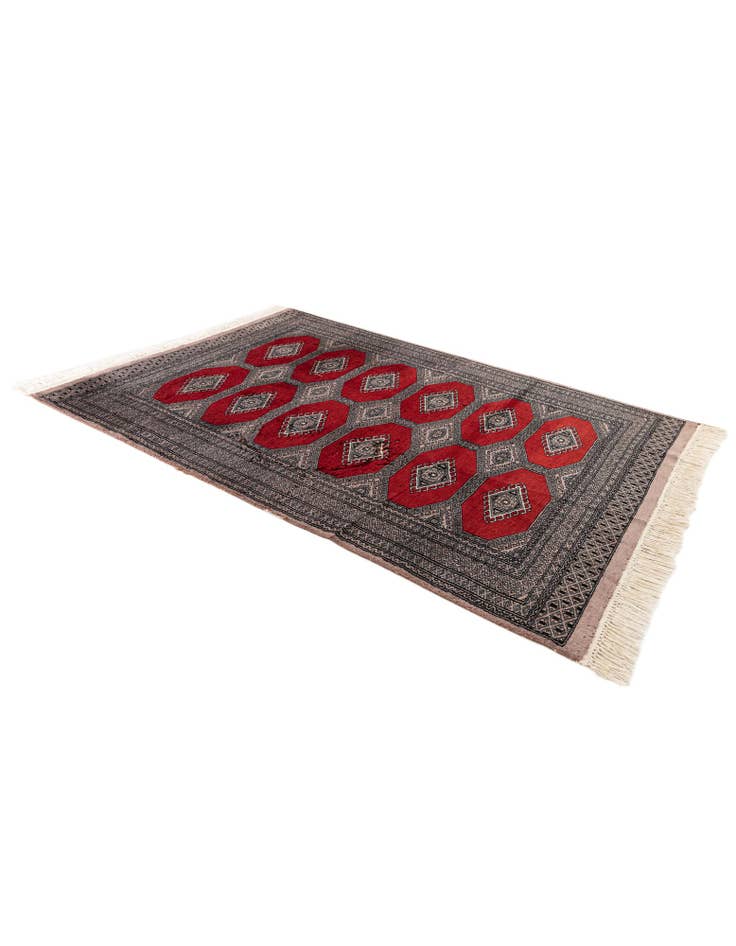 Detail image of  4' 2 x 5' 11  Hand Knotted Bokhara Oriental Wool Rug