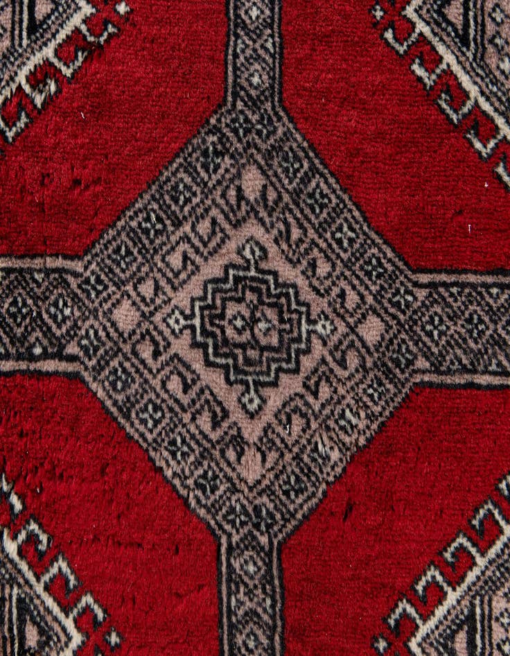 Detail image of  4' 2 x 5' 11  Hand Knotted Bokhara Oriental Wool Rug