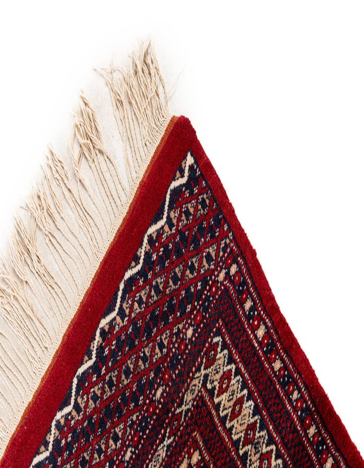 Detail image of  4' 1 x 6' 2  Hand Knotted Bokhara Oriental Wool Rug