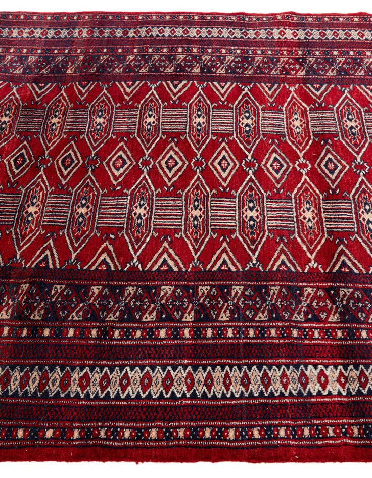 Detail image of  4' 1 x 6' 2  Hand Knotted Bokhara Oriental Wool Rug
