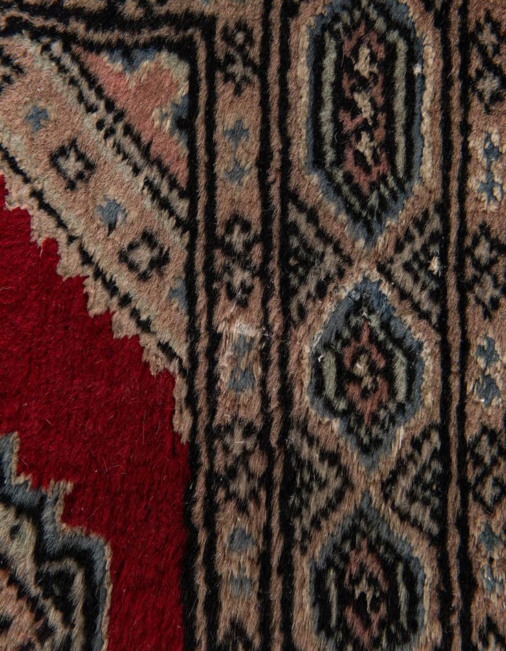 Detail image of  2' 1 x 3' 2  Hand Knotted Bokhara Oriental Wool Rug
