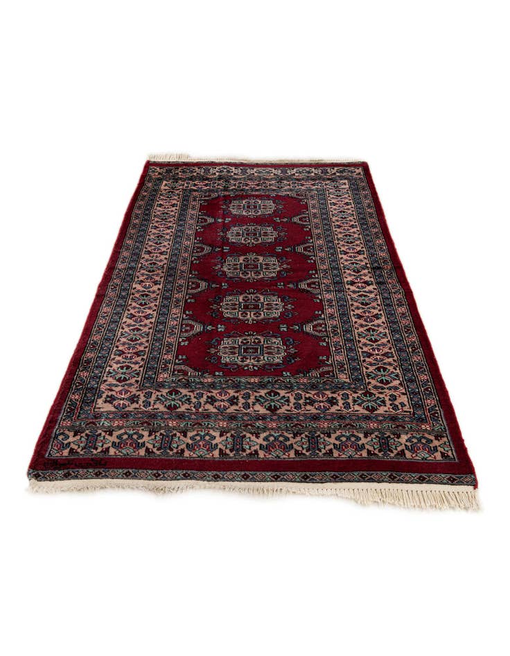 Detail image of  3' 2 x 5' 4  Hand Knotted Bokhara Oriental Wool Rug