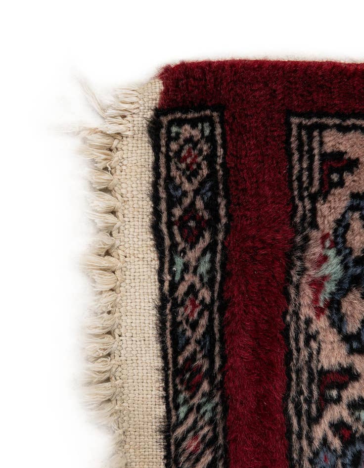 Detail image of  3' 2 x 5' 4  Hand Knotted Bokhara Oriental Wool Rug