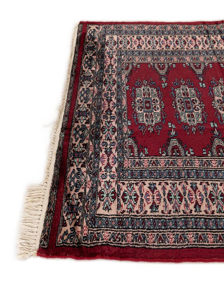 Detail image of  3' 2 x 5' 4  Hand Knotted Bokhara Oriental Wool Rug