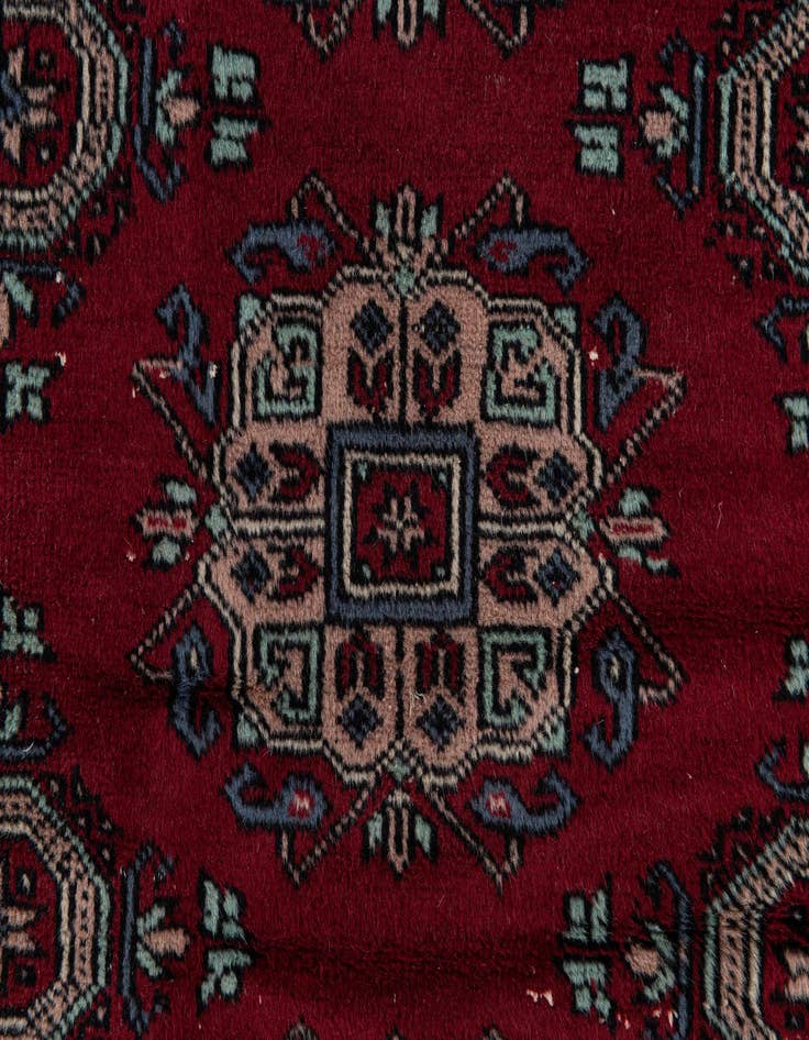 Detail image of  3' 2 x 5' 4  Hand Knotted Bokhara Oriental Wool Rug