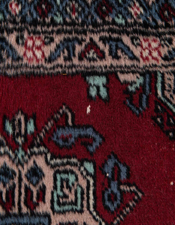 Detail image of  3' 2 x 5' 4  Hand Knotted Bokhara Oriental Wool Rug