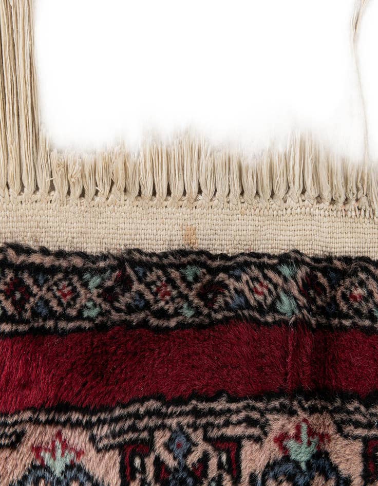 Detail image of  3' 2 x 5' 4  Hand Knotted Bokhara Oriental Wool Rug