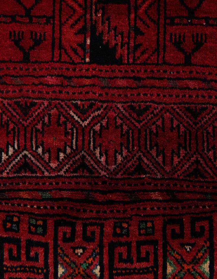 Detail image of  3' 10 x 5' 1  Hand Knotted Bokhara Oriental Wool Rug