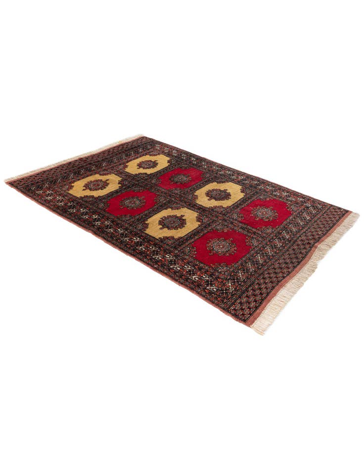 Detail image of  4' 3 x 5' 10  Hand Knotted Bokhara Oriental Wool Rug