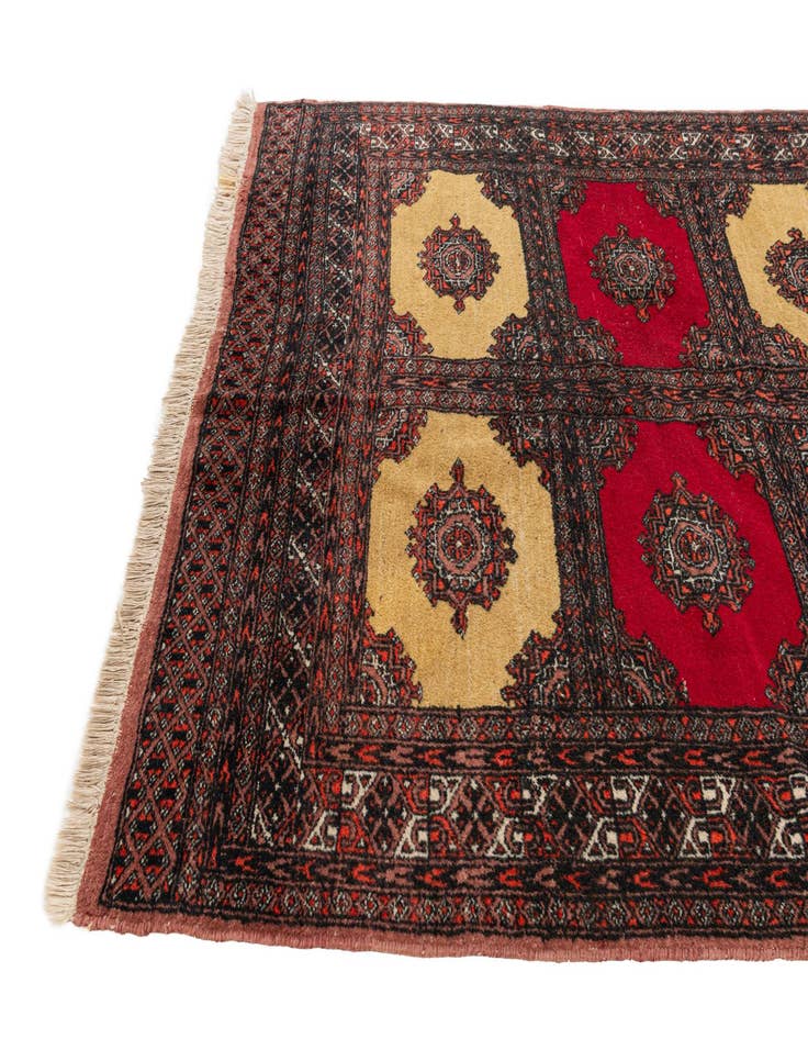 Detail image of  4' 3 x 5' 10  Hand Knotted Bokhara Oriental Wool Rug