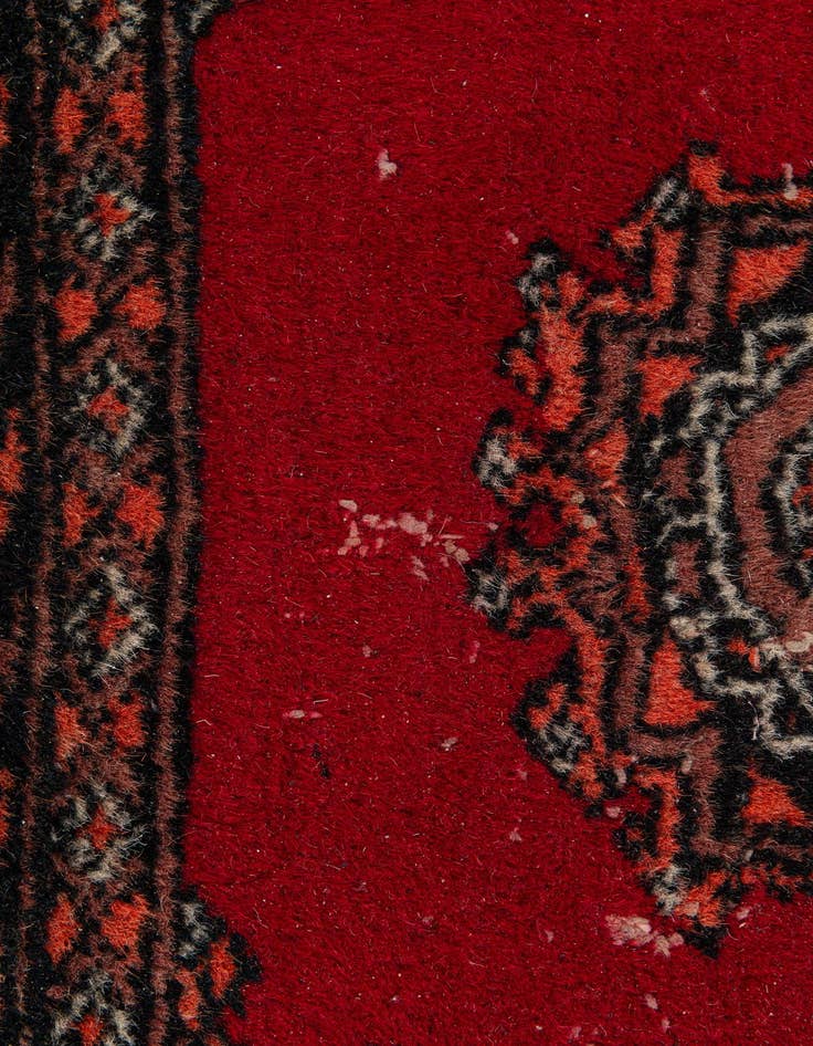 Detail image of  4' 3 x 5' 10  Hand Knotted Bokhara Oriental Wool Rug