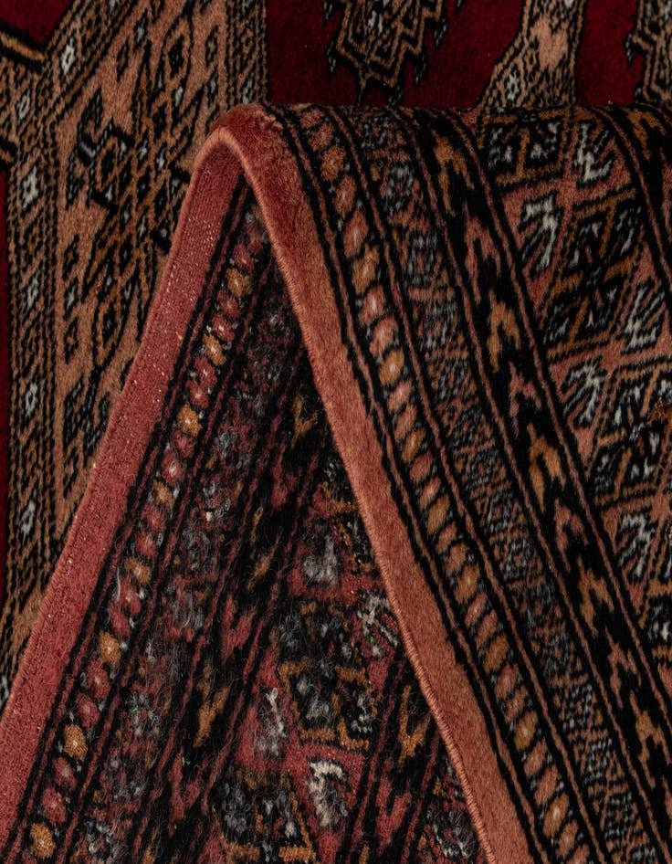 Detail image of  4' 3 x 6' 1  Hand Knotted Bokhara Oriental Wool Rug