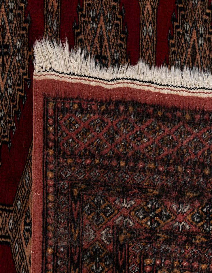 Detail image of  4' 3 x 6' 1  Hand Knotted Bokhara Oriental Wool Rug