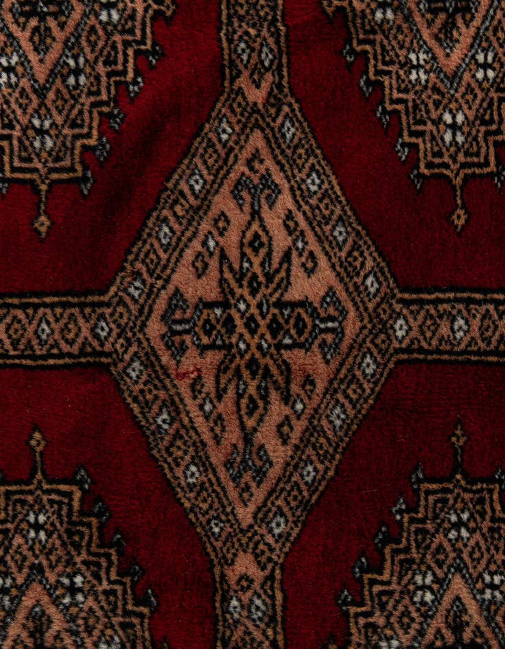 Detail image of  4' 3 x 6' 1  Hand Knotted Bokhara Oriental Wool Rug