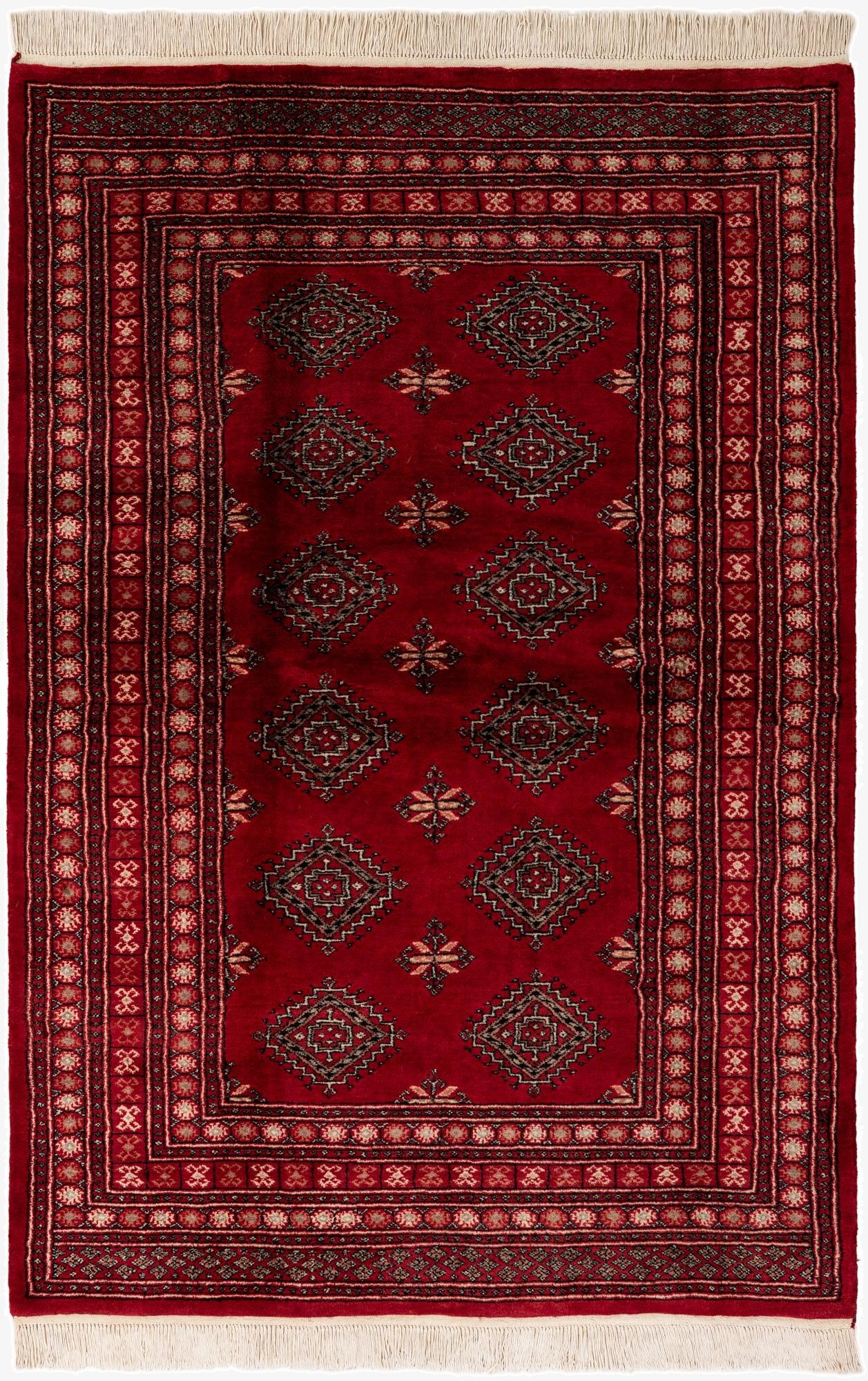 5' 5 x 7' 10  Hand Knotted Bokhara Oriental Wool Rug