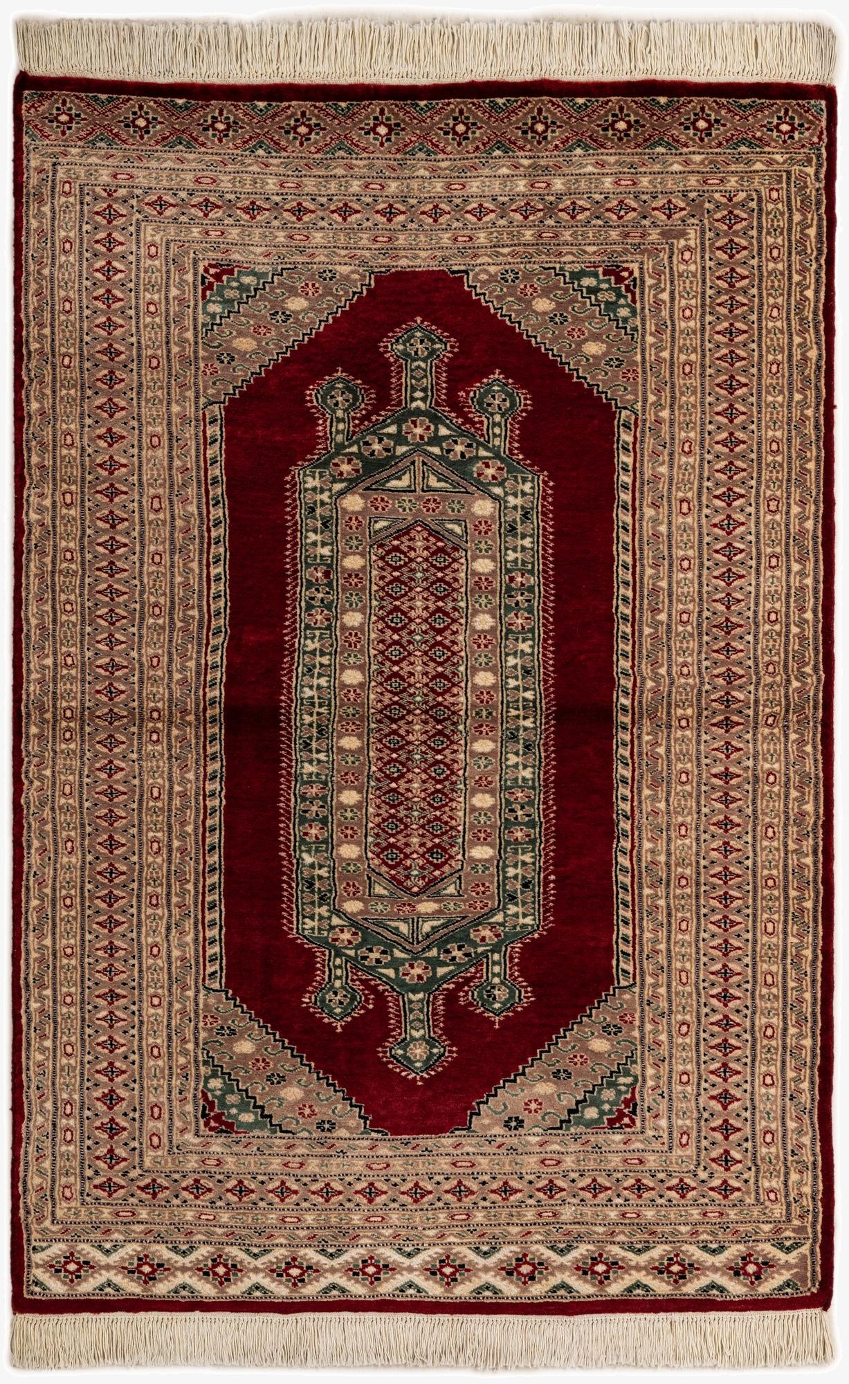  4' 3 x 6' 3  Hand Knotted Bokhara Oriental Rug