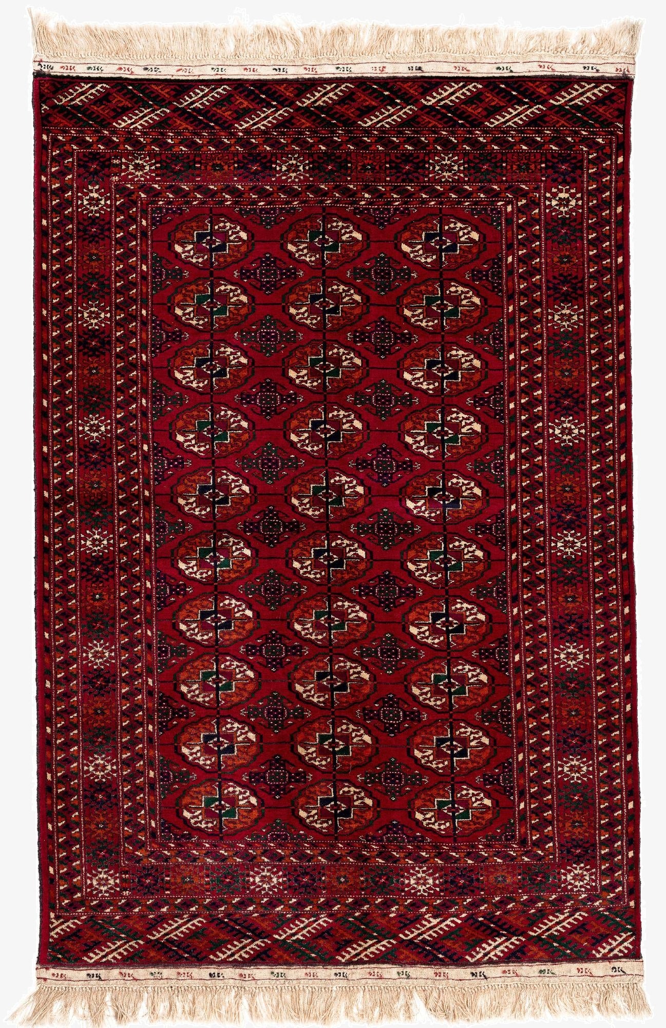  3' 11 x 6'  Hand Knotted Bokhara Oriental Wool Rug