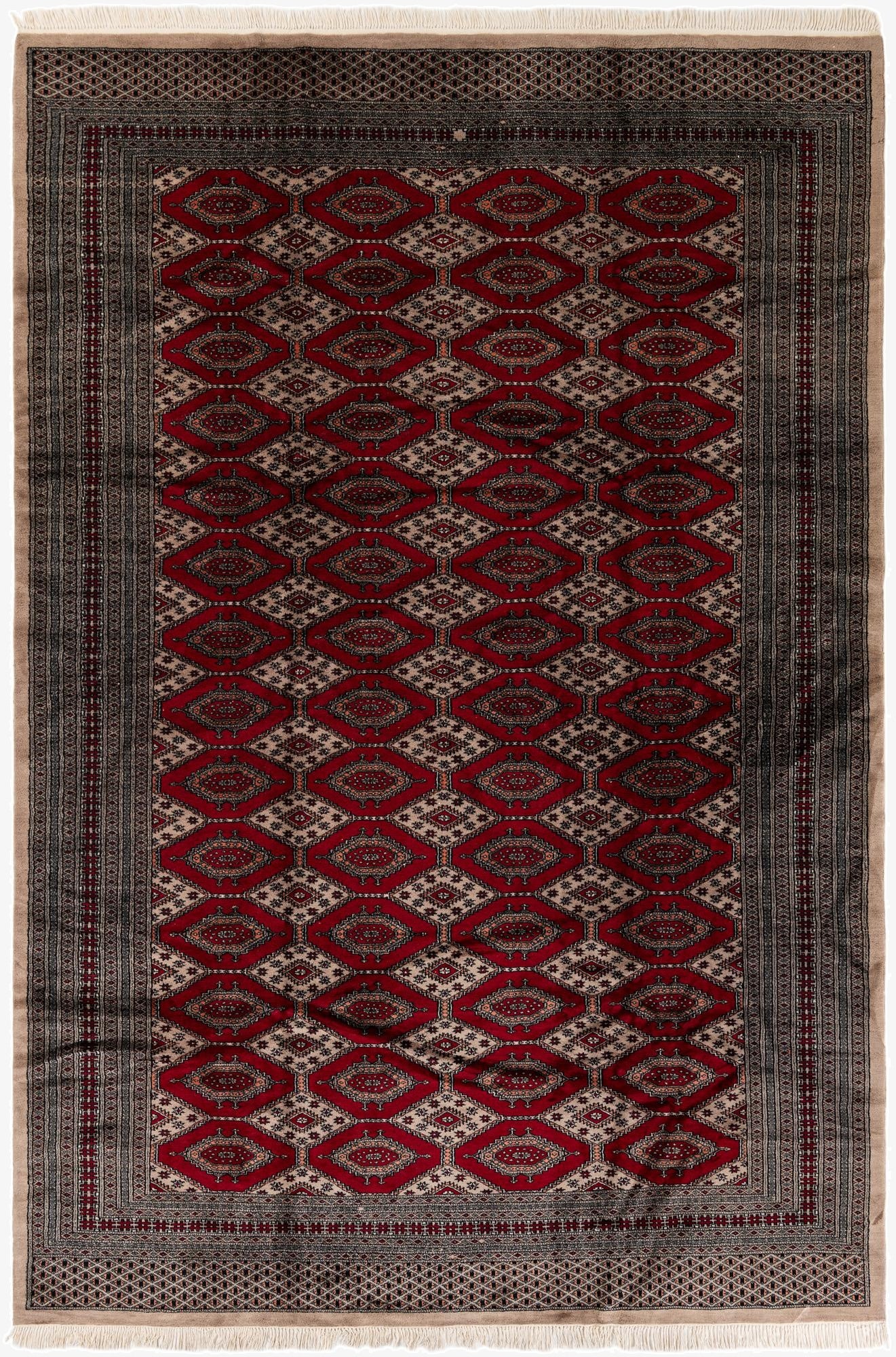  7' 1 x 10' 8  Hand Knotted Bokhara Oriental Wool Rug