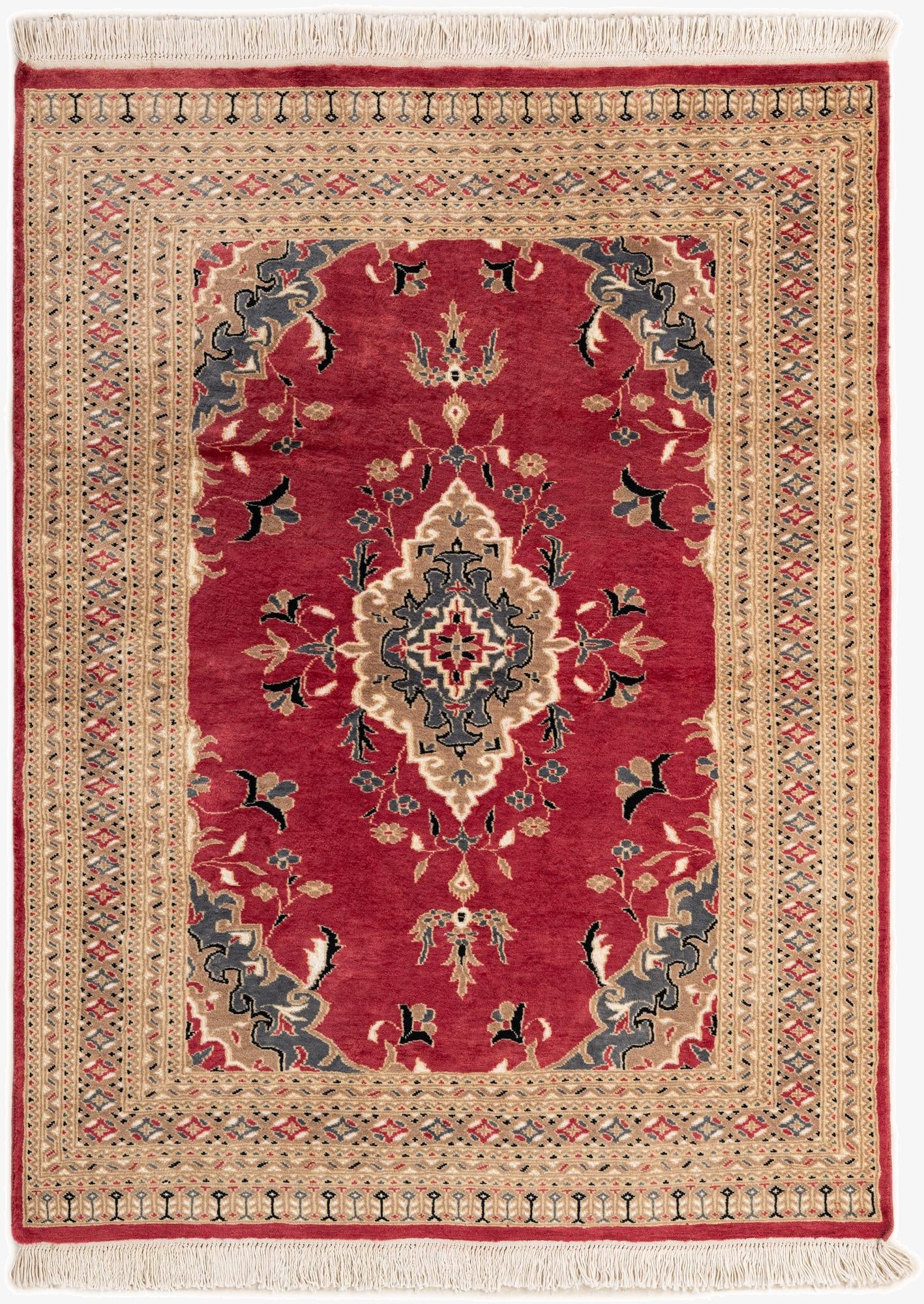  4' 4 x 5' 10  Hand Knotted Bokhara Oriental Rug