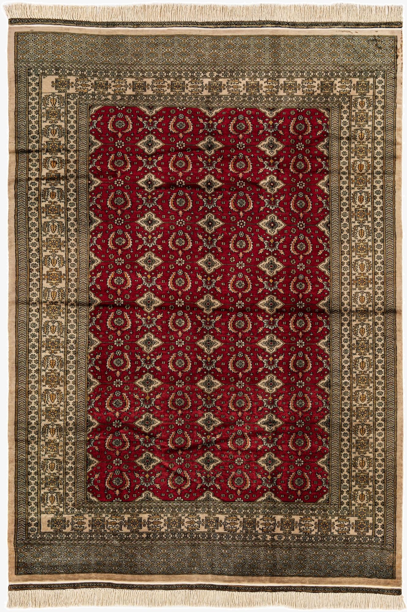  6' 5 x 9' 1  Hand Knotted Bokhara Oriental Wool Rug