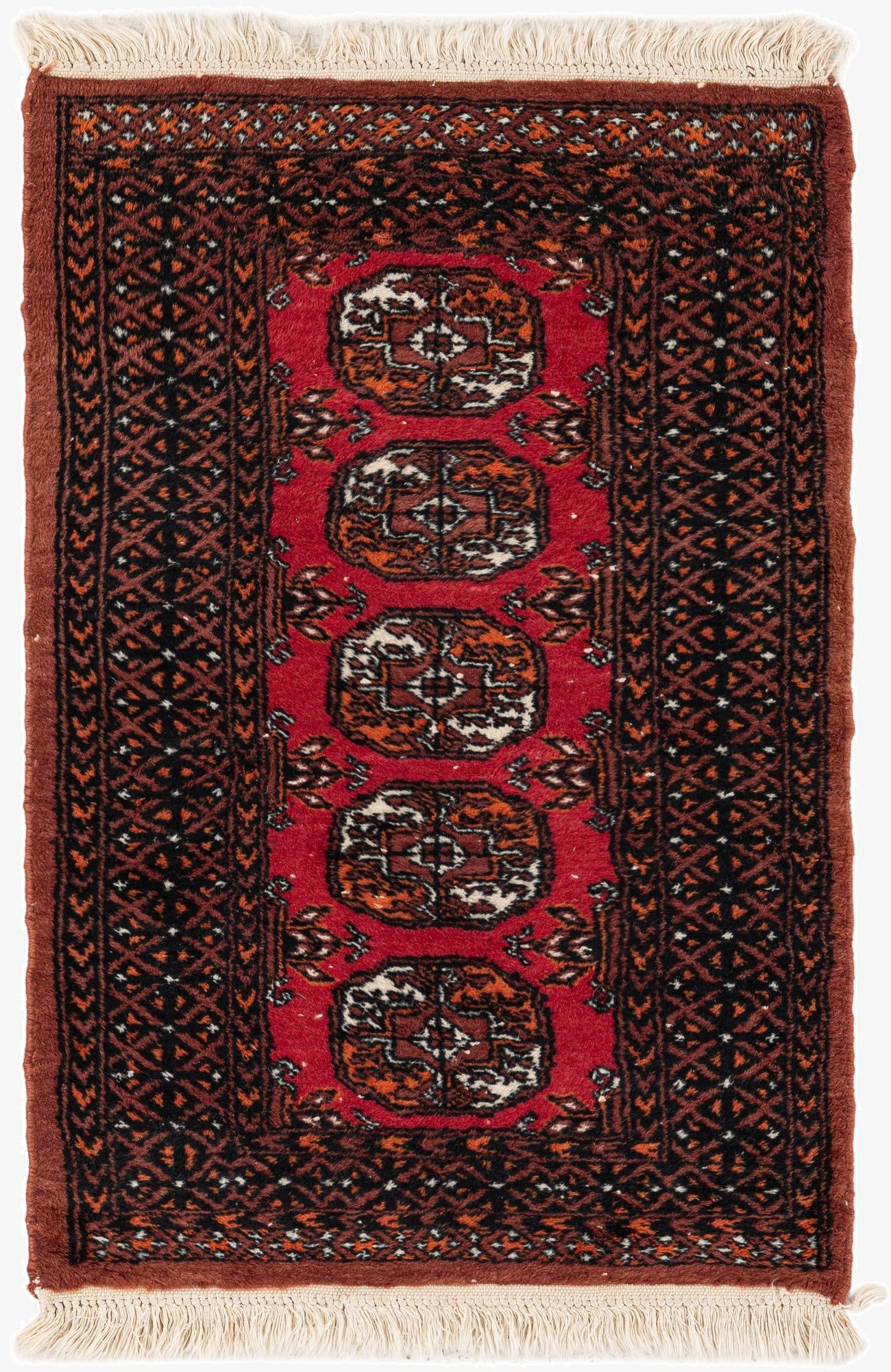 2' 1 x 3' 1  Hand Knotted Bokhara Wool Rug