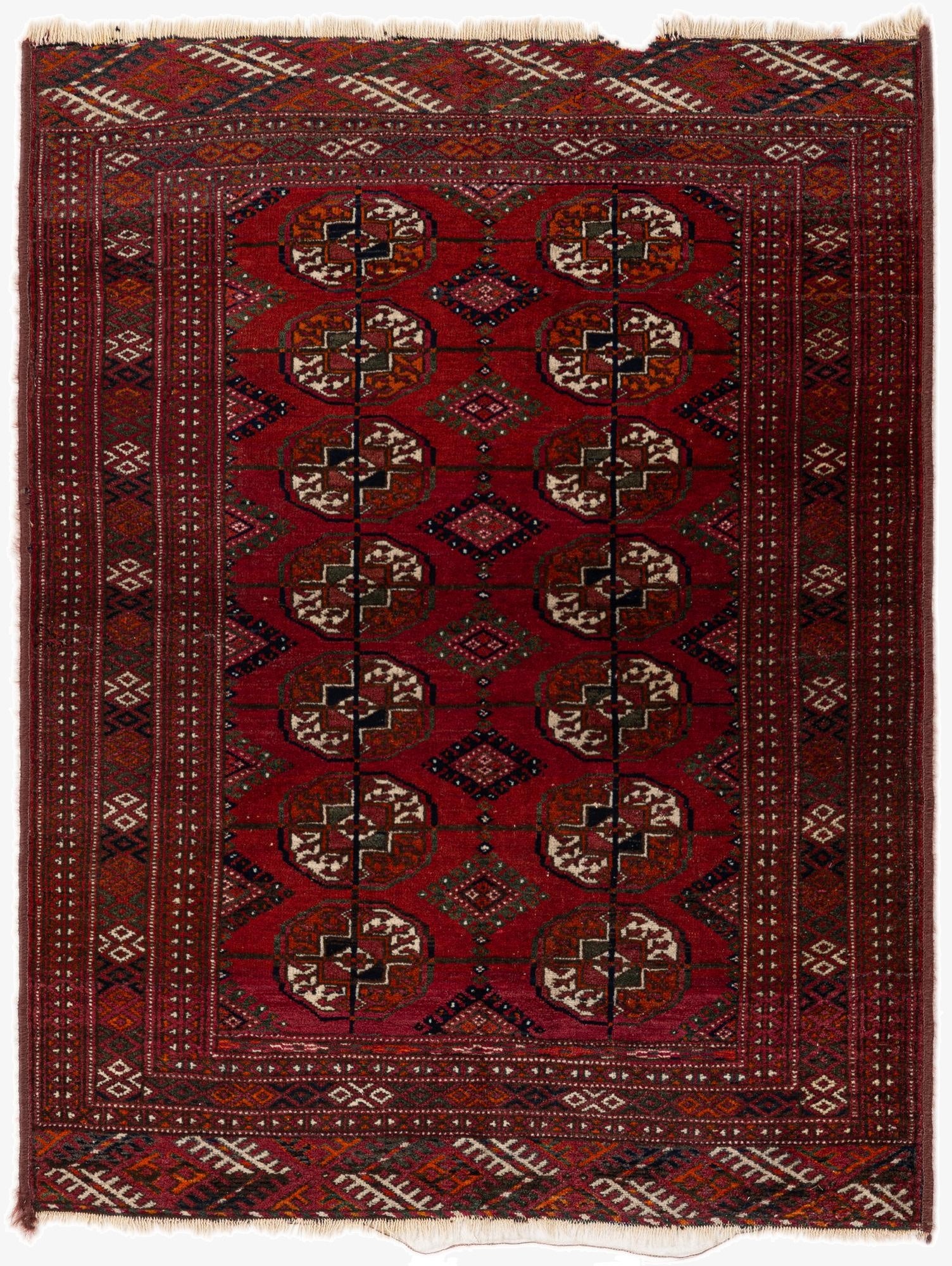  2' 8 x 3' 7  Hand Knotted Bokhara Oriental Wool Rug
