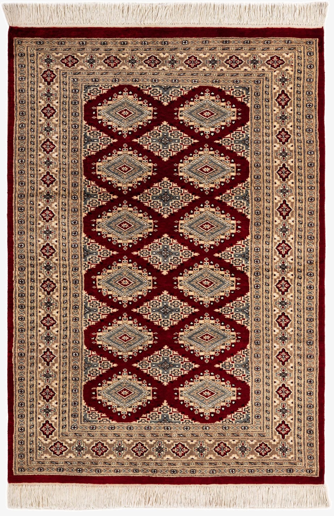  4' 4 x 6' 1  Hand Knotted Bokhara Oriental Rug