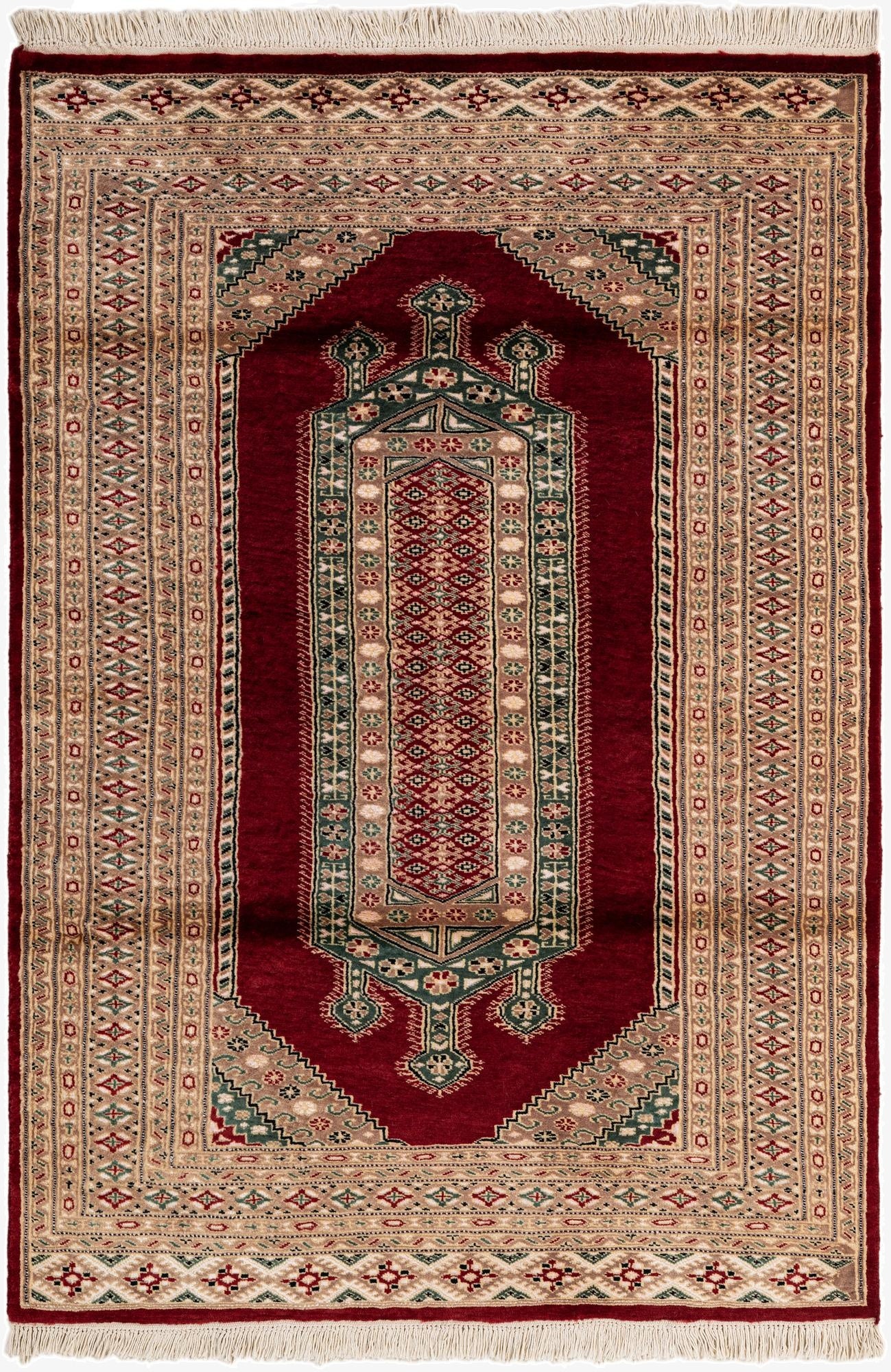  4' 4 x 6' 2  Hand Knotted Bokhara Rug