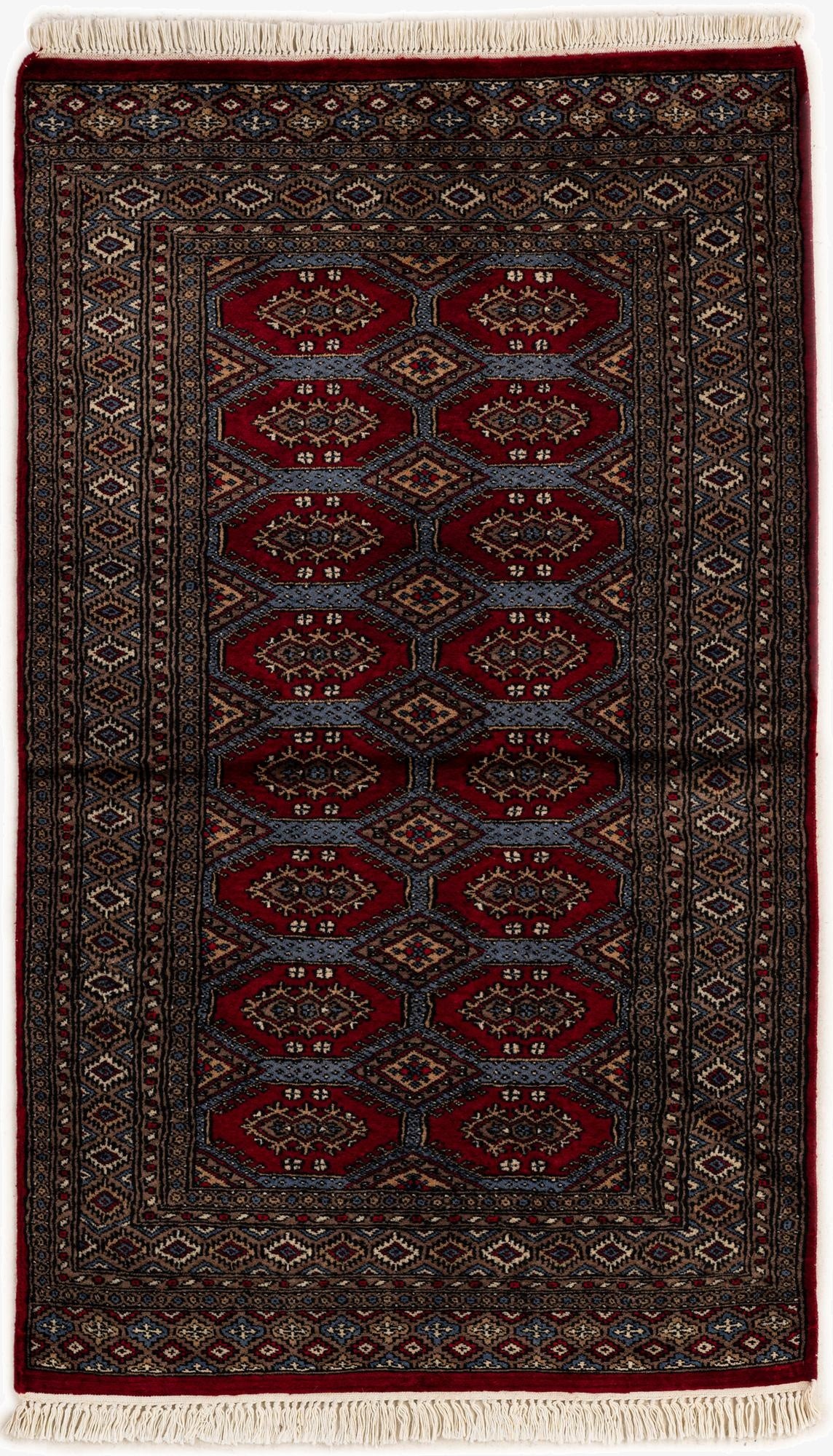  3' x 5' 1  Hand Knotted Bokhara Oriental Wool Rug