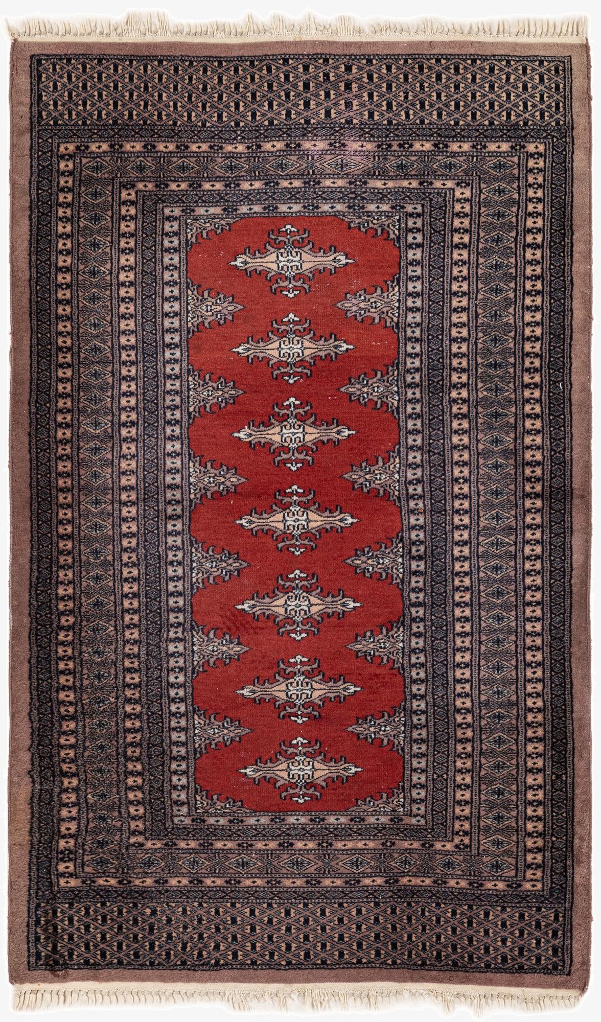  3' 2 x 5' 2  Hand Knotted Bokhara Oriental Wool Rug