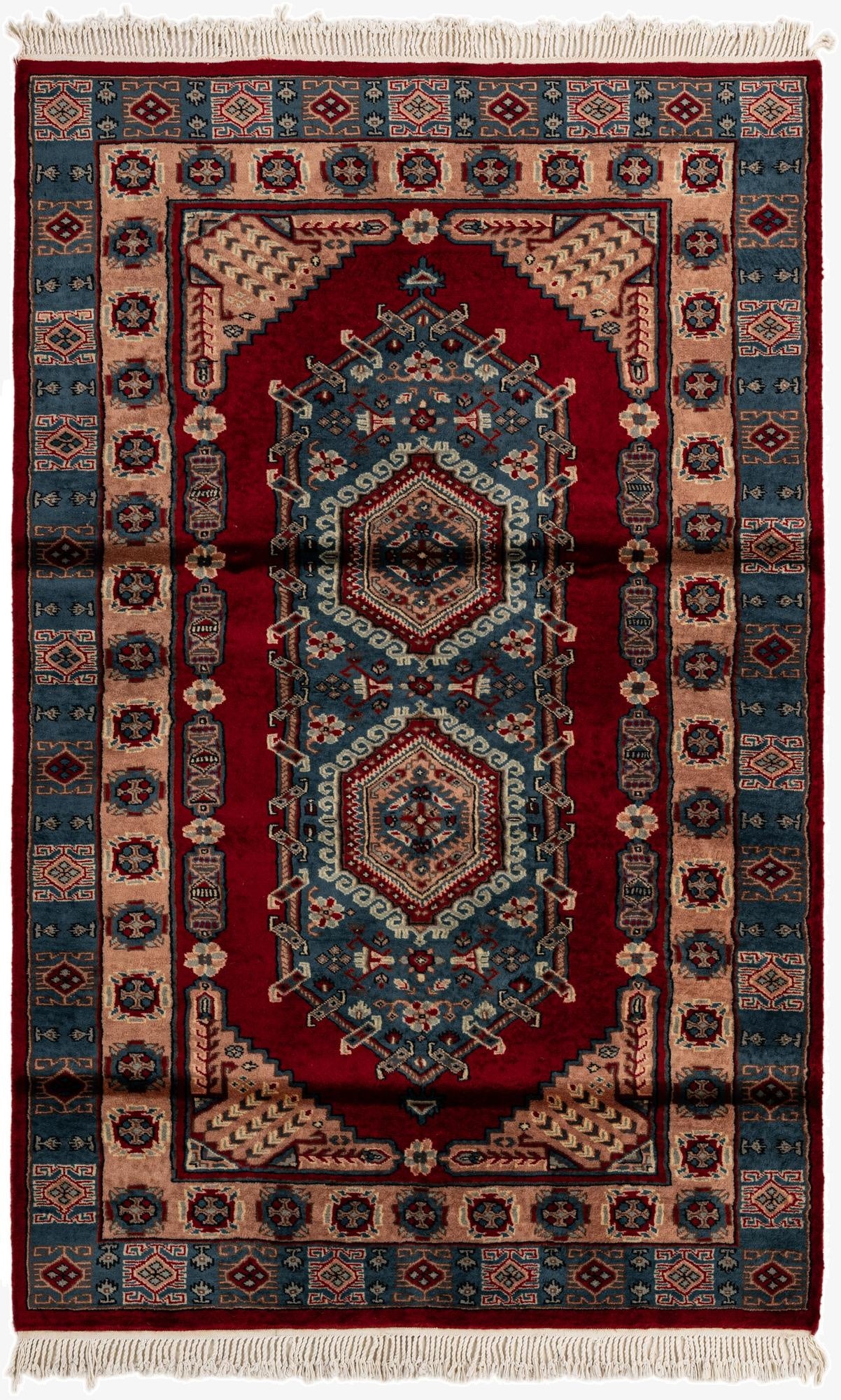  4' x 6' 3  Hand Knotted Bokhara Oriental Wool Rug