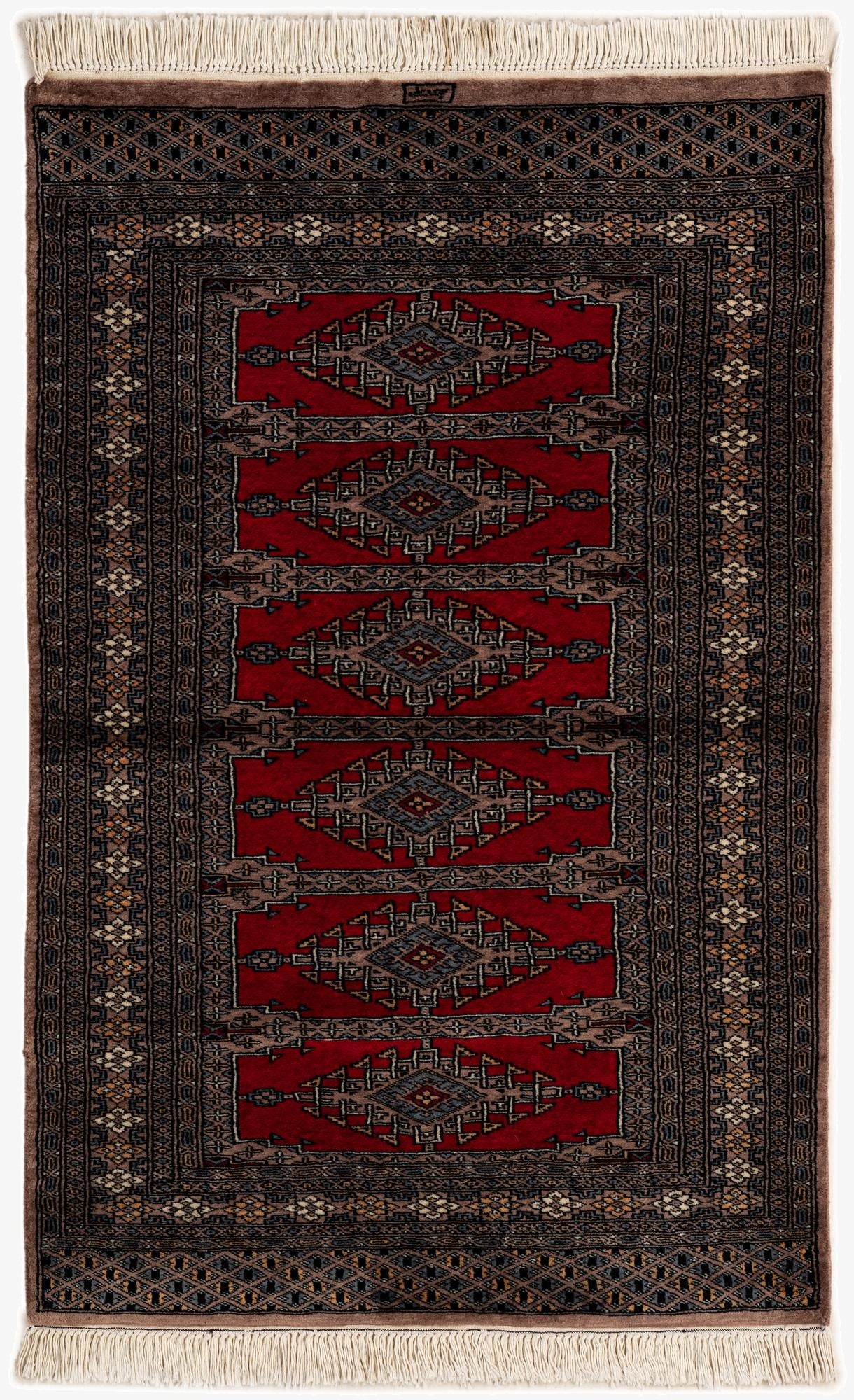  3' 2 x 5'  Hand Knotted Bokhara Oriental Wool Rug