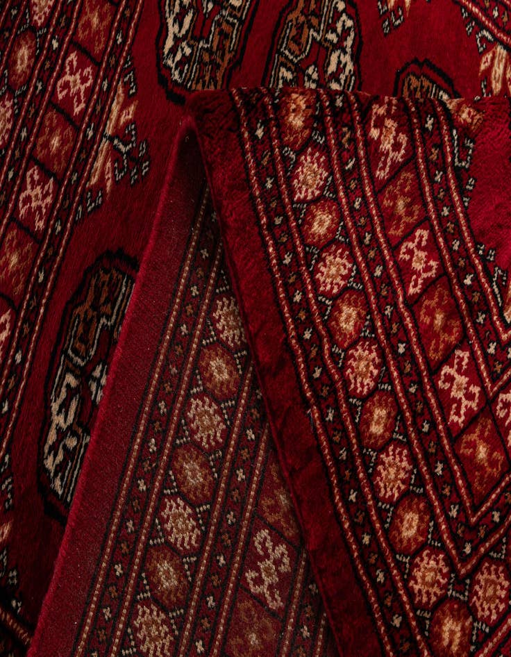 Detail image of  4' 3 x 6'  Hand Knotted BokharaTorkaman Persian Wool Rug