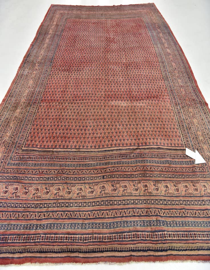 Detail image of  10' 10 x 13' 5  Hand Knotted Botemir Persian Wool Rug