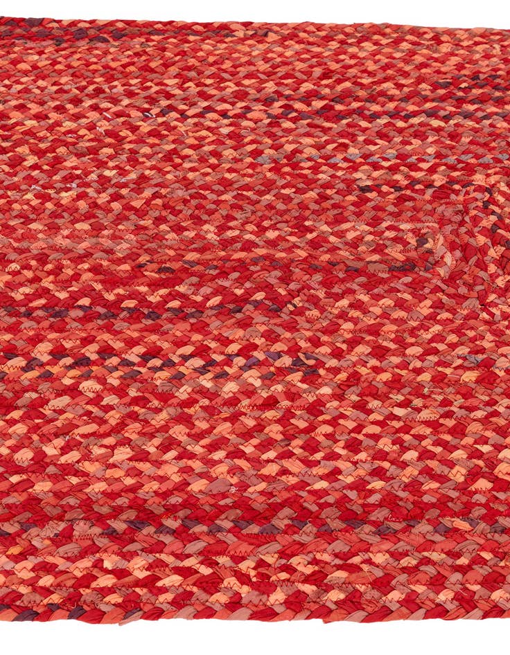 Detail image of  3' 3 x 4' 9  Hand Braided Chindi Rug