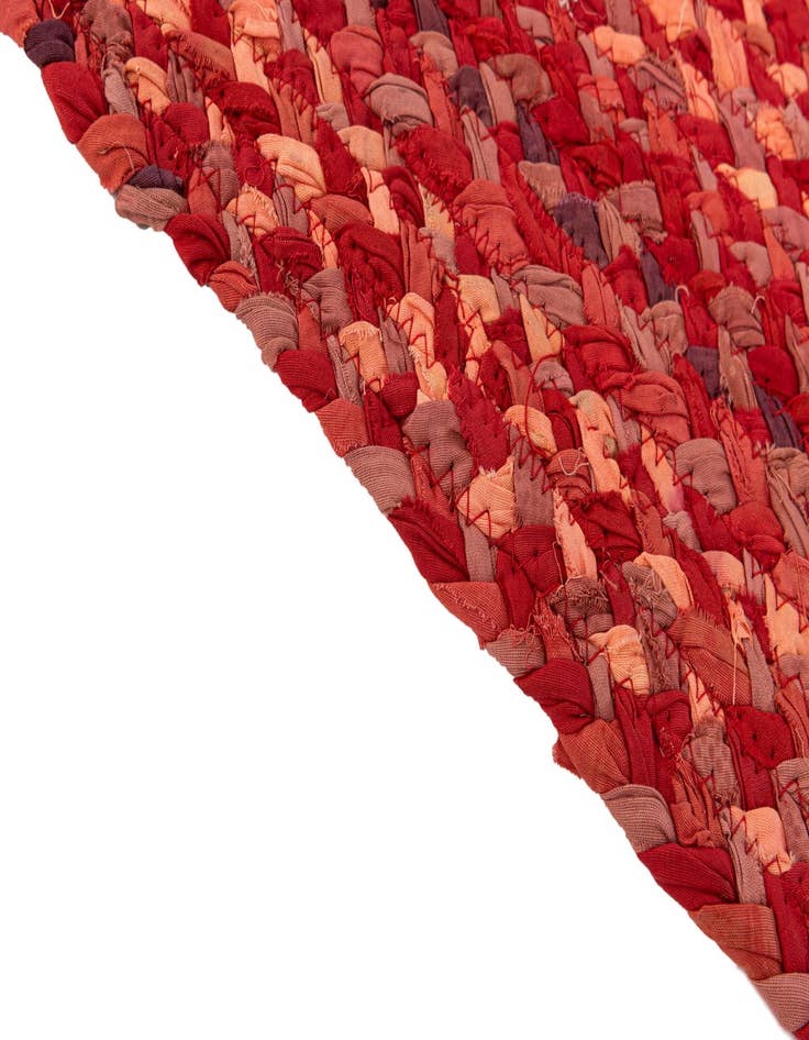 Detail image of  3' 3 x 4' 9  Hand Braided Chindi Rug