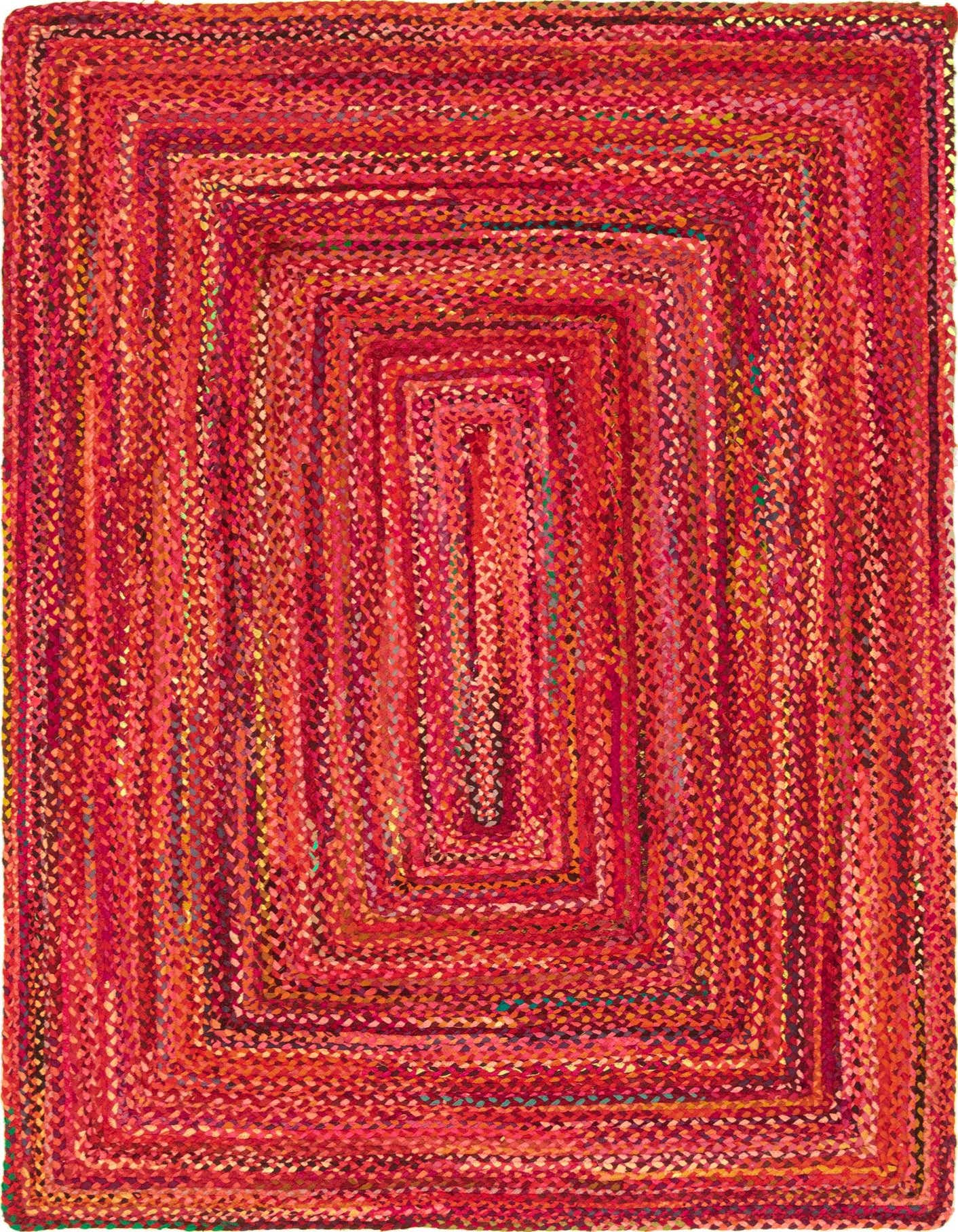 Primary image  6' 1 x 9'  Hand Braided Chindi Rug