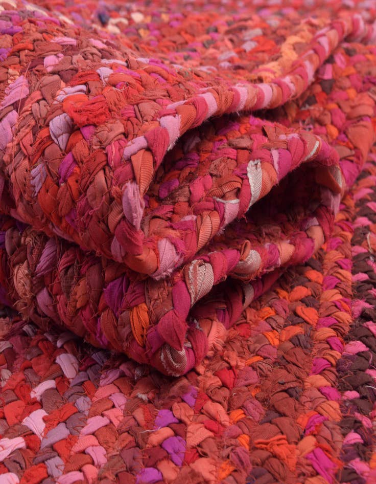 Detail image of  9' x 12' 2  Hand Braided Chindi Rug