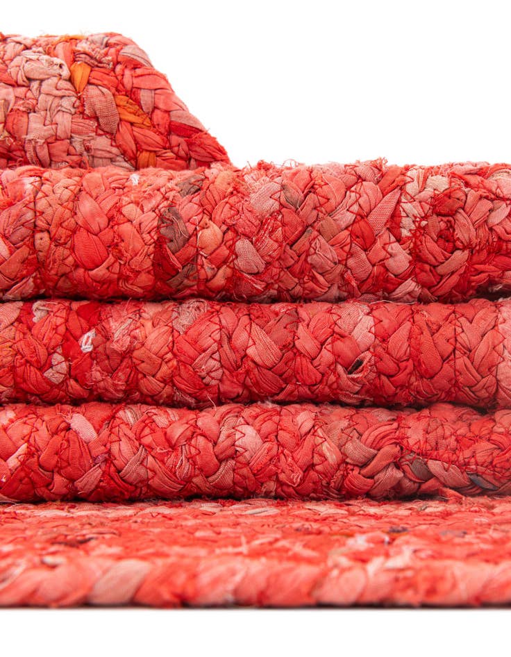 Detail image of  9' x 12' 2  Hand Braided Chindi Rug