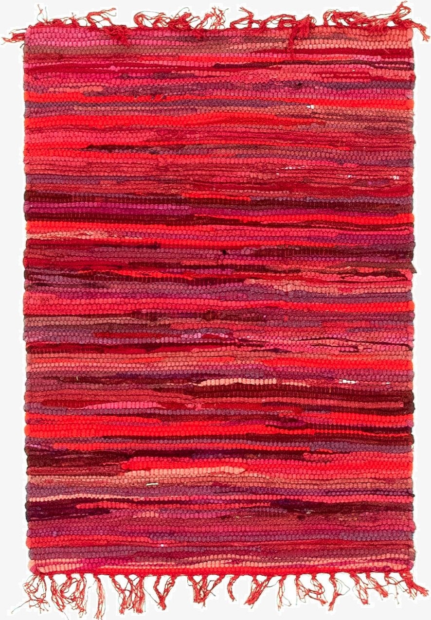  2' 2 x 3'  Hand Woven Chindi Cotton Rug